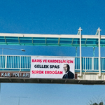 Şırnak’ın işlek caddesinde dikkat çeken Erdoğan pankartı