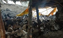 Şiddetli yağışlar nedeniyle ahır çöktü