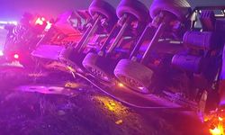 Nusaybin'de tır devrildi 1 yaralı