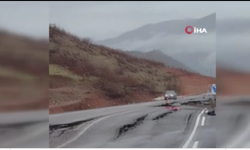 Yeni yapılan sınır yolu çökmeye başladı