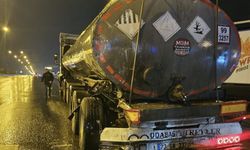 Nusaybin-Cizre Yolunda TIR Tankere Çarptı