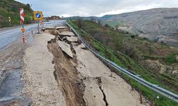 Siirt kara yolunda heyelan, Yolun bir bölümü çöktü