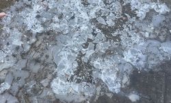 Nisan ortasında araçlar ve çatılar buz tuttu