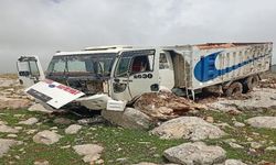 Freni boşan hafriyat kamyonu taşlara çarptı: 1 yaralı