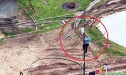 Dronu görünce kaçak hatları iptal etti