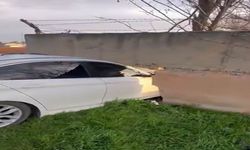 Otomobil ihata duvarına çarptı,1 yaralı