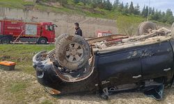 Kontrolden çıkan araç takla attı, 1 yaralı