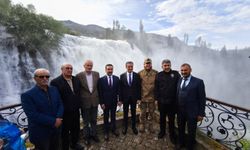 Şelale coştu, Vali ihtişamına hayran kaldı