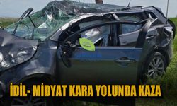 İdil-Midyat Kara yolunda Kaza, Otomobil Devrildi