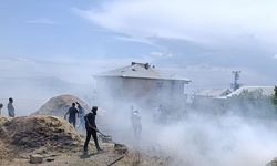Erciş'te 20 ton saman yanarak kül oldu