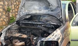 Park halindeki otomobil alev alev yandı