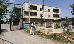 Mezarlıklarda ot temizliği çalışmaları sürüyor