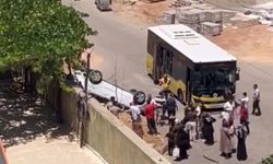 Belediye otobüsü ile hafif ticari araç çarpıştı: 1 yaralı