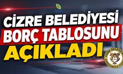 Cizre Belediyesi Borç Tablosunu Açıkladı