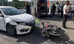Otomobil ile motosiklet çarpıştı, 2 yaralı