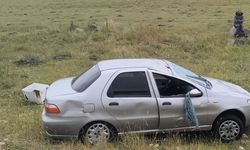 Araç yoldan çıkarak şarampole savruldu