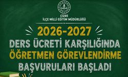 Cizre'de Ücretli Öğretmenlik Başvuruları Başlıyor