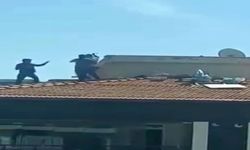 Bina çatısında yürekleri ağza getiren kavga