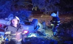 Otomobil şarampole yuvarlandı 3 yaralı
