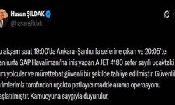 Bomba ihbarı yapılan uçakla ilgili açıklama
