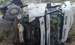Siirt-Şırnak Yolunda Tır Devrildi; 1 Yaralı