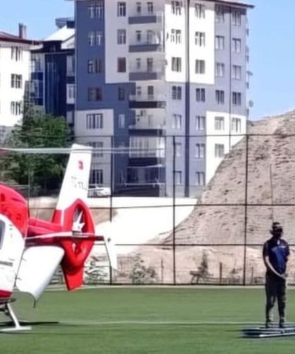 Kalp krizi geçiren hasta için hava ambulansı havalandı