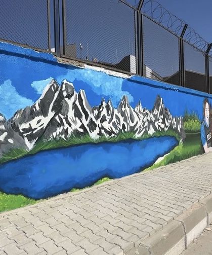 Yüksekova'nın güzellikleri emniyetin cephesine resmedildi