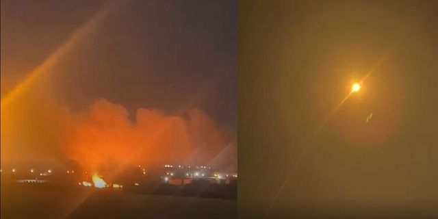 Şehir merkezine enkaz parçaları düştü