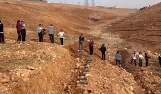 Silopi’de Nasır Ağa Tepesi Kent Ormanı İçin Fidan Dikimi Sürüyor