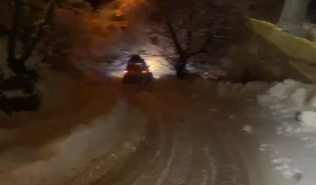 Yoğun kar altında hasta kurtarma operasyonu