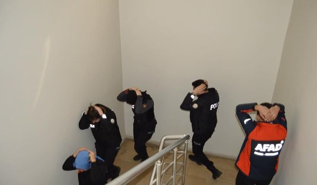 Uludere Emniyeti’nde Toplanma Alanı Tatbikatı