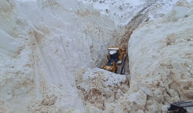 Kar 8 Metreyi Aştı, İş Makinesi Tünelde Yok Oldu