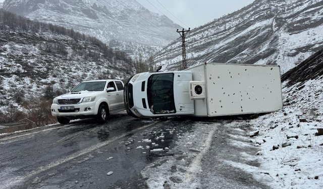 Şırnak'ta kamyonet devrildi, 1 yaralı