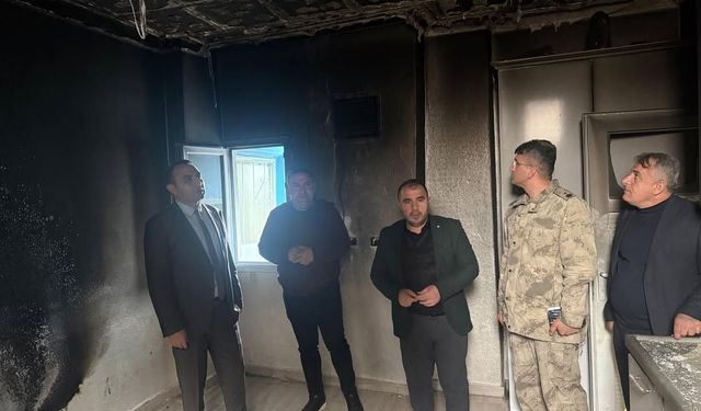 Yangında Evi Zarar Gören Aileye Kaymakam Partal'dan Destek