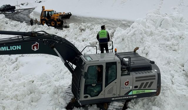 Şırnak'ta çığ düştü yolu açmak için ekipler seferber oldu