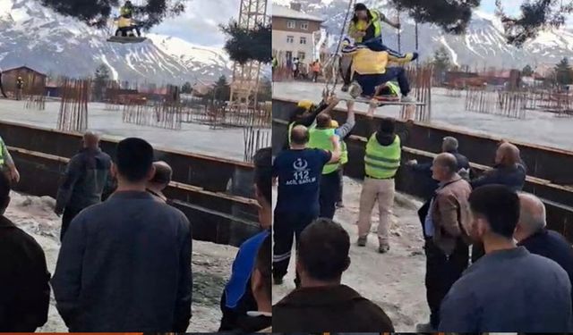 Kafasına pompa borusu düşen işçi yaralandı