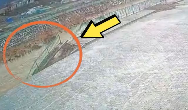 Sağanak nedeni ile istinat duvarı çöktü