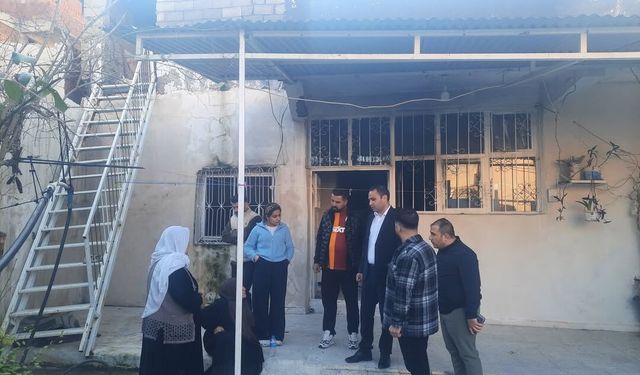 Yangında Evi Zarar Gören Aileye Kaymakamlık Desteği