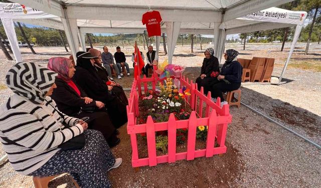 Hayatını kaybeden Almina’nın mezarı pembeye boyandı