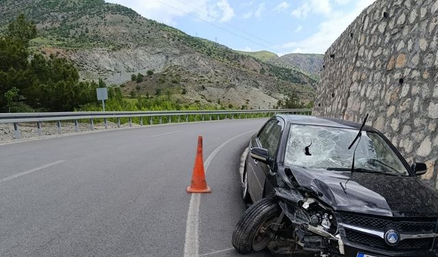 Kontrolden çıkan araç bariyerlere çarptı, 1 yaralı