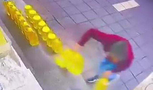 Kaşla göz arasında sıvı yağları alıp kaçtı