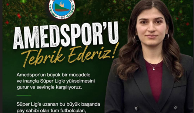 Başkan Ormanlı’dan Amedspor’a Tebrik