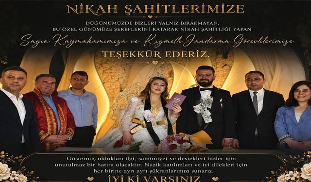 Buruk Çiftinden davetlilere Teşekkür Mesajı