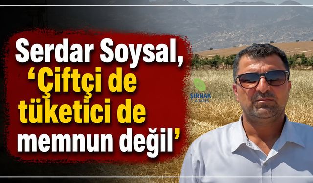 Serdar Soysal, ‘Çiftçi de tüketici de memnun değil’
