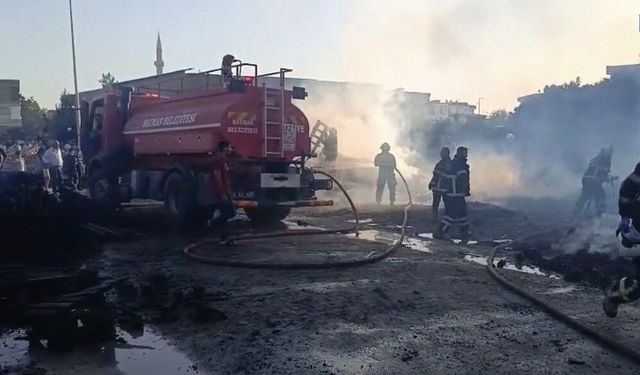 Palet üretim tesisinde korkutan yangın