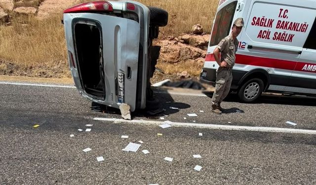 Nusaybin yolunda araç takla attı: 1 ölü, 1 yaralı