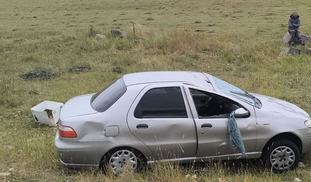 Araç yoldan çıkarak şarampole savruldu
