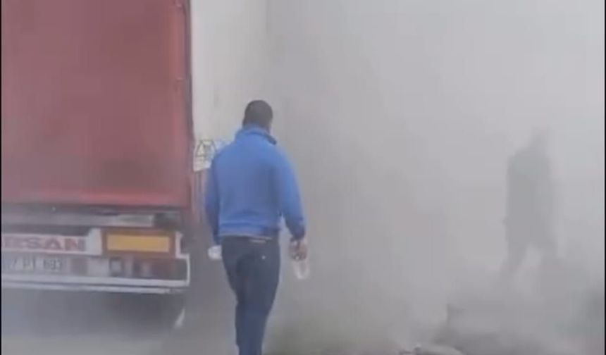 Cizre-Nusaybin Yolunda TIR Yangını