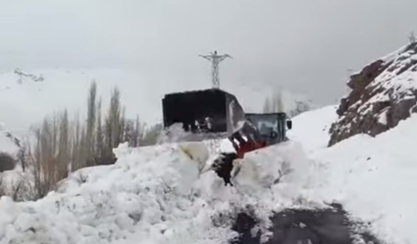 Beytüşşebap Mezra Yolu Çığ Sonrası Temizleniyor