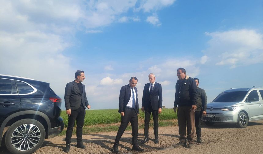 Akyıldız köy yolunda onarım hazırlığı